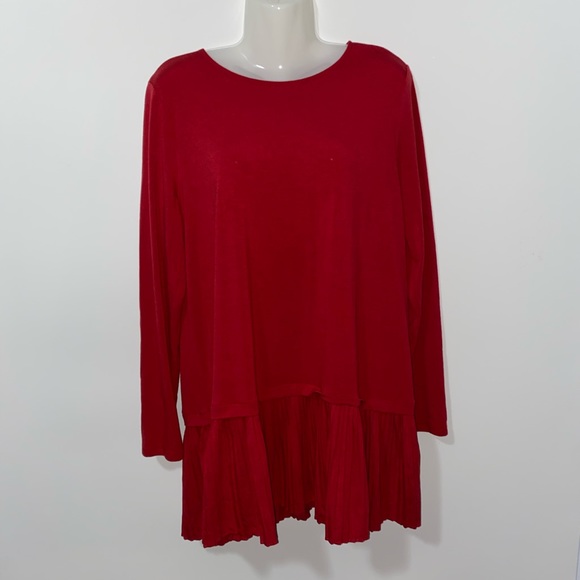 J Jill red tunic perfect for Valentine's Day - L - Picture 1 of 5